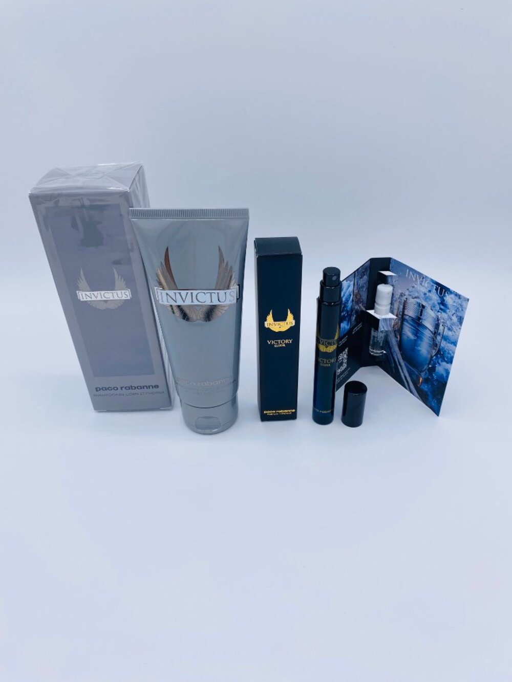 Paco Rabanne Invictus Gift Set-Shampoo 100ml,Spray 10ml&Sample-3pc-BOXED-NEW - Picture 2 of 14